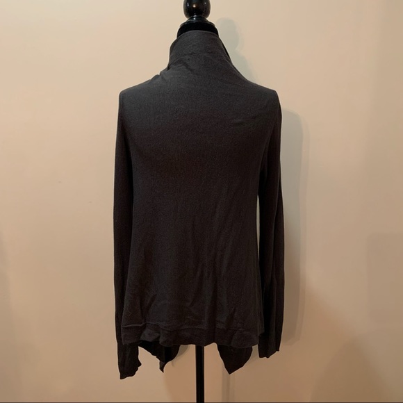 Talula Babaton Open Drape Waterfall Cardigan, Dark/Charcoal Gray in Medium - Picture 3 of 11